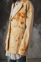 Professor.E Abstract Cut Out Blazer - Rusted Dyed