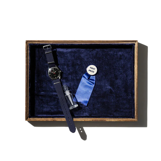 STACKABLE JEWELRY TRAY Beige / Navy Blue