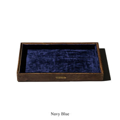 STACKABLE JEWELRY TRAY Beige / Navy Blue