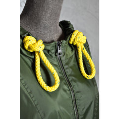Burberry Slindon Rope Drawstring Anorak Jacket Olive green half-zip pullover windbreaker jacket