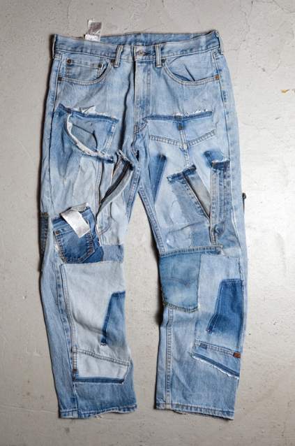 『Ban』リメイクヴィンテージパッチワークデニムジーンズ