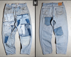 『Ban』リメイクヴィンテージパッチワークデニムジーンズ