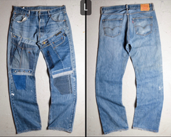 『Ban』リメイクヴィンテージパッチワークデニムジーンズ