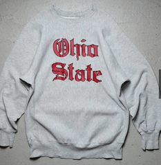 1980's Champion "Chio State" Reverse Weave Sweatshirt 80s American Ohio old-fashioned ribbed sweatshirt college T