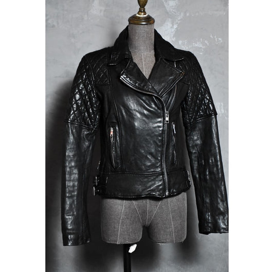 AllSaints Quilted Leather Biker Jacket