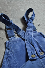1960s-70s "barbe bleue" French Vintage Moleskin Overalls, French vintage mole skin patchwork faded indigo dyed overalls.