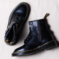 Dr. Martens Cristofor Leather Harness Boots Dr. Martens equestrian style leather lace-up boots