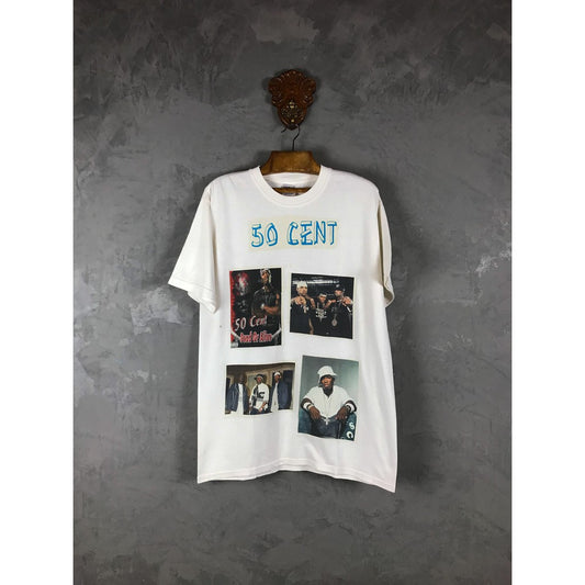 ヴィンテージ 50 セント T シャツ 五芒星ヒップホップ歌手の写真 T シャツ