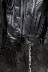 Songaa don 23FW Cow Leather Biker Jacket 中國設計師品牌 牛皮賽車外套