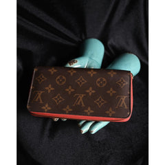 Louis Vuitton Monogram Wallet / LV Classic Cowhide Printed Long Wallet (Poppy Red)