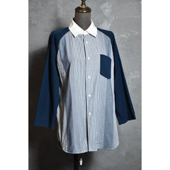 Comme des garcons Ganryu Splicing stripe shirt 條紋拼接口袋襯衫