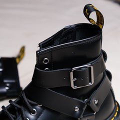 Dr. Martens Cristofor Leather Harness Boots Dr. Martens equestrian style leather lace-up boots