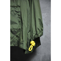 Burberry Slindon Rope Drawstring Anorak Jacket Olive green half-zip pullover windbreaker jacket