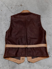 Tenjin Works Craftman Leather Vest日本手工植鞣皮革品牌 牛皮雙色四口袋背心 日本製