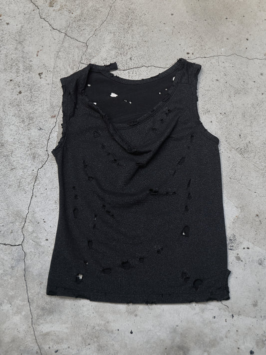 Y's Distressed Vest 山本耀司支線 黑色破壞背心