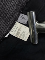 Yohji Yamamoto Pour Homme Cotton High Waisted Striped Work Pants 山本耀司 厚棉高腰條紋巴黎扣工作褲 可上吊帶