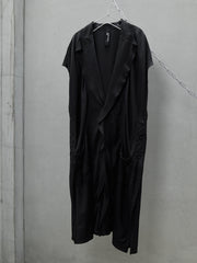 Ground Y Yohji Yamamoto Long Coat 山本耀司支線 無袖翻領垂墜感長版罩衫 純天絲材質