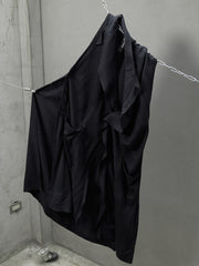 Ground Y Yohji Yamamoto Long Coat 山本耀司支線 無袖翻領垂墜感長版罩衫 純天絲材質