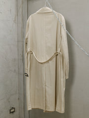 LEMAIRE Lapel WideStyle Long Trench Coat 法國簡約品牌 雙排釦闊形棉質大衣附腰帶
