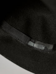 Y's Yohji Yamamoto Ribbon Hat, Black Polished Wool Ribbon Hat, Yohji Yamamoto Branch Line