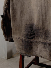 1930s–1940s A. Dumont-Durville French Quillé Cotton Hunting Jacket with Animal Buttons.