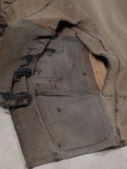 1930s–1940s A. Dumont-Durville French Quillé Cotton Hunting Jacket with Animal Buttons.