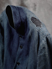 Yohji Yamamoto Pour Homme Indigo-dyed Striped Linen Suit Jacket
