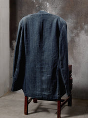 Yohji Yamamoto Pour Homme Indigo-dyed Striped Linen Suit Jacket