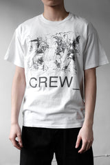 ヴィンテージ「CREW」Tシャツ レトロな手描きラインプリントショートTシャツ