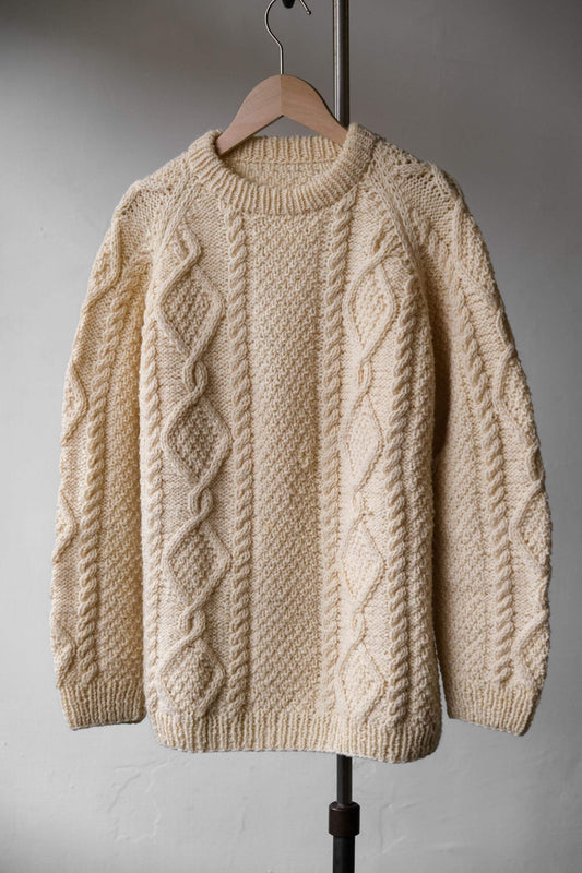 United Kingdom Vintage Fisherman Knit Sweater British vintage wool knitted fisherman sweater