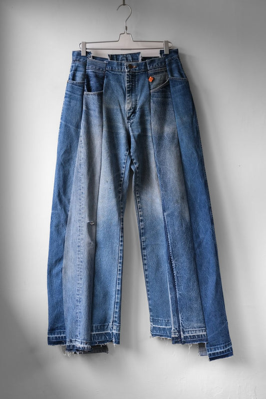 Ban Restructure Colorblock Wide-Leg Jeans (B)