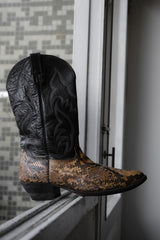 「Nocona」ツートン スネークスキン レザー カウボーイ ウエスタン ブーツ ヴィンテージ ツートン スネークスキン カービング カウボーイ ウエスタン ブーツ