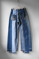 Ban Restructure Colorblock Wide-Leg Jeans (C)