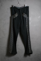 メキシカンヴィンテージ刺繍ウールフレアパンツタロンジッパー