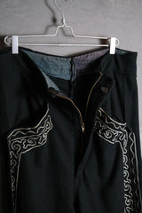 メキシカンヴィンテージ刺繍ウールフレアパンツタロンジッパー