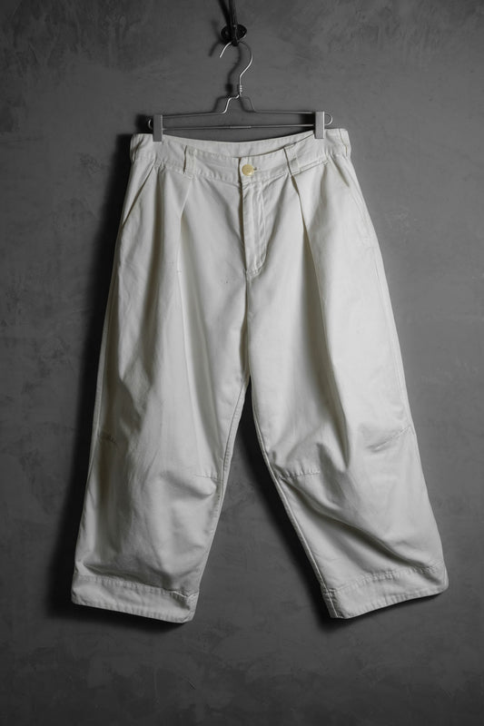 toogood THE TINKER TROUSER / CANVAS LIGHT RAW - オフホワイト イギリスデザイナーブランド オフホワイト プリーツ コットン ワイドパンツ