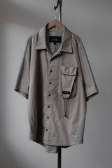 ISO. POETISM Anzin Box Chest Pocket Tech Shirt 丹麥設計師品牌 異材質拼接機能襯衫