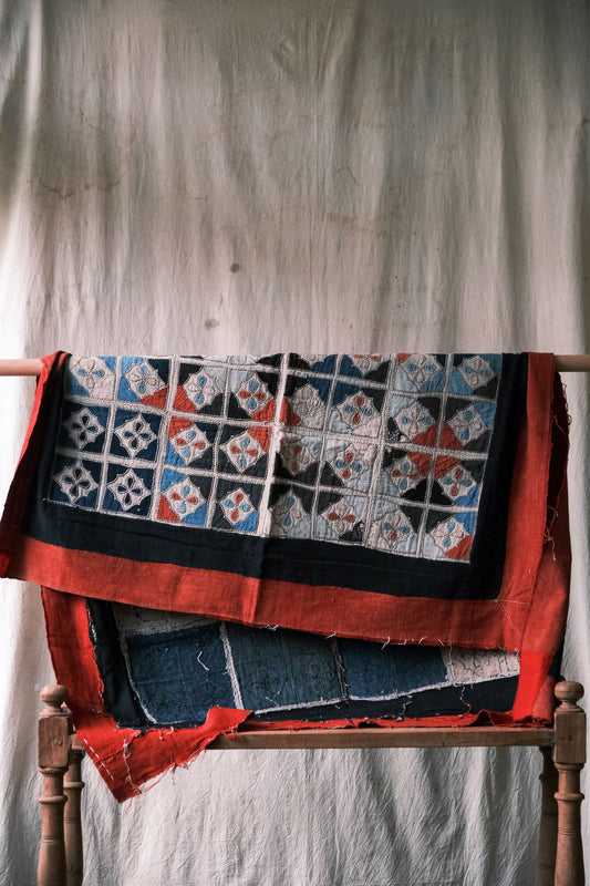 Rare vintage brocade quilt from the Southwest handmade patchwork (available at Anemone Studios)