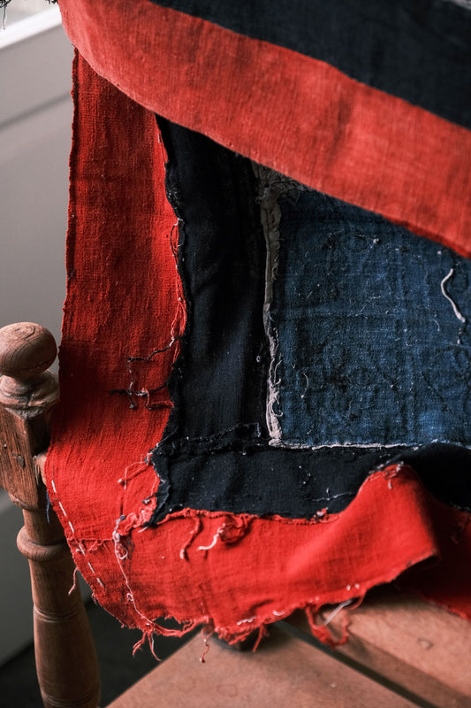 Rare vintage brocade quilt from the Southwest handmade patchwork (available at Anemone Studios)