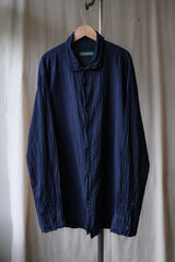CASEY CASEY Indigo Dyed Wrinkle Shirt 法國設計師品牌 藍染皺褶棉質襯衫