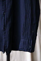 CASEY CASEY Indigo Dyed Wrinkle Shirt 法國設計師品牌 藍染皺褶棉質襯衫