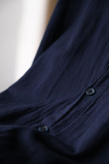 CASEY CASEY Indigo Dyed Wrinkle Shirt 法國設計師品牌 藍染皺褶棉質襯衫