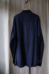 CASEY CASEY Indigo Dyed Wrinkle Shirt 法國設計師品牌 藍染皺褶棉質襯衫