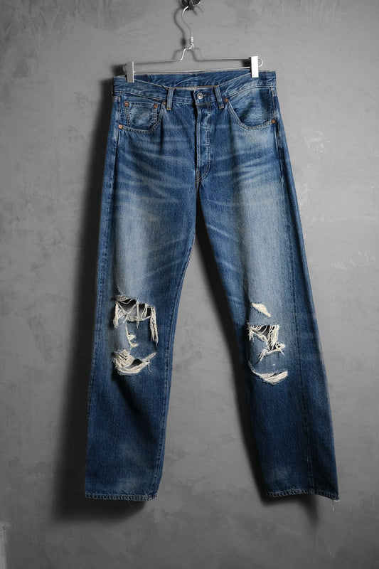 Levi's Vintage Clothing LVC 55501XX Big E Selvedge Denim Jeans Replica Washed Damaged Selvedge Denim Jeans