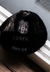 1937~1938 British Velvet Embroidered Rugby Cap 英國橄欖球隊絨布刺繡紀念帽 黑/紫