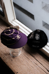 1937~1938 British Velvet Embroidered Rugby Cap 英國橄欖球隊絨布刺繡紀念帽 黑/紫