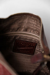 ザ・ブリッジ ヴィンテージレザーショルダーバッグ ランポジッパー イタリアンレザーグッズ オールドブランドレザージッパーサイドバックパック