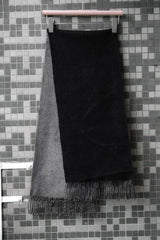 2-Faced Wool Fringed Scarf