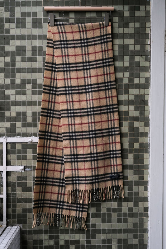 Burberry Vintage Nova Check Wool Scarf Made in England 英國製 經典格紋羊毛圍巾