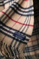 バーバリー ヴィンテージ ノバチェック ウール スカーフ イギリス製